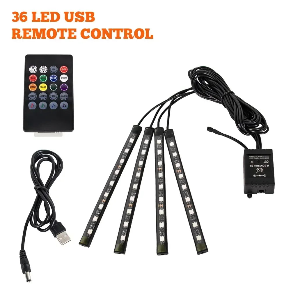 Neon LED RGB Car Underglow Bottom Light Remote/APP Control Flexible Waterproof LED Strip Car Underbody Light Decorative Lamp
