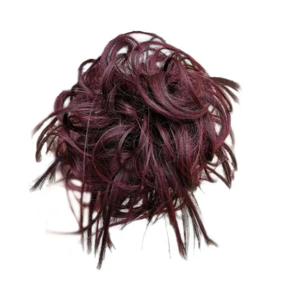 Synthetic Messy Hair Bun Updo Extensions Adjustable Size Ponytail Hairpieces With Elastic Rubber Band Hair Extensions Scrunchies