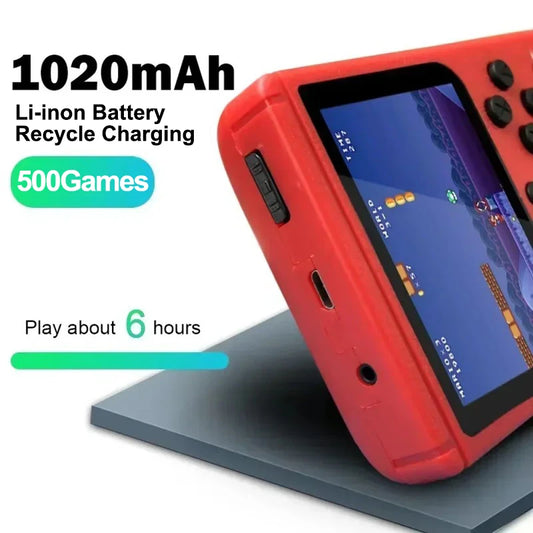 Portable Retro Mini Video Game Console 8-Bit Handheld Game Player Built-in 500 Games AV Out Game Console Valentine's Day Gift