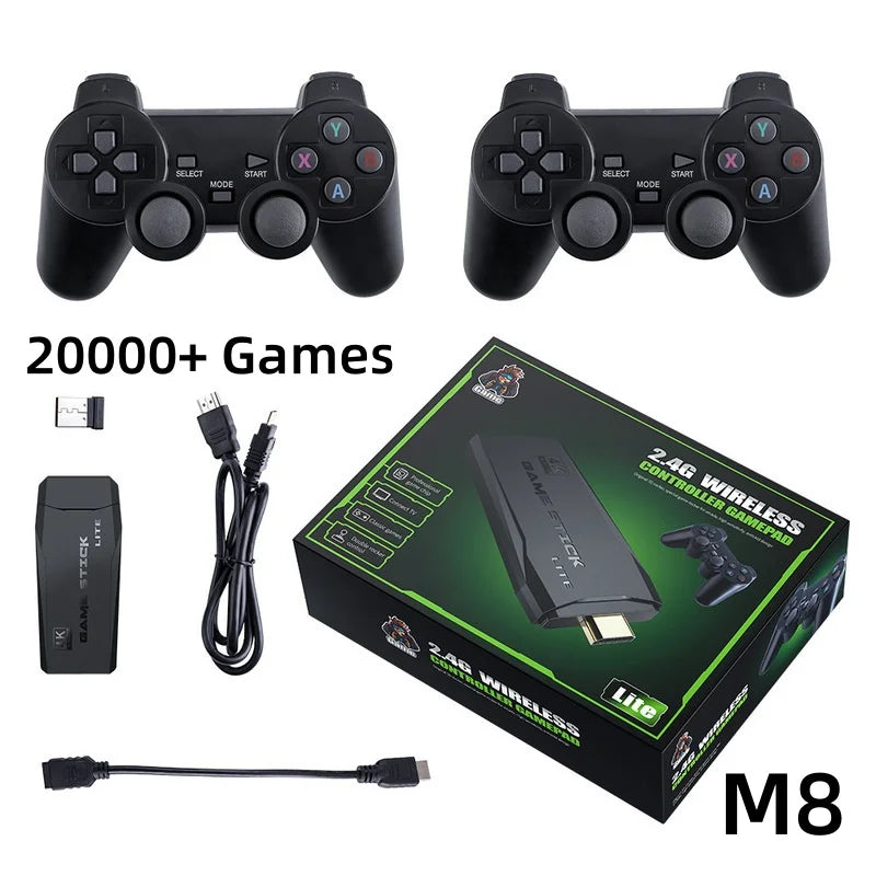 Video Game Console 64G Built-in 20000 Games M8 Retro handheld Console Wireless Controller Game Player For Children Xmas Gift