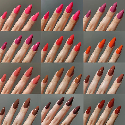 360pcs(12mixed ) Long almond Nude color nail Tip Press On Nails Medium, Macaron candy color Fit Perfectly design Acrylic False N