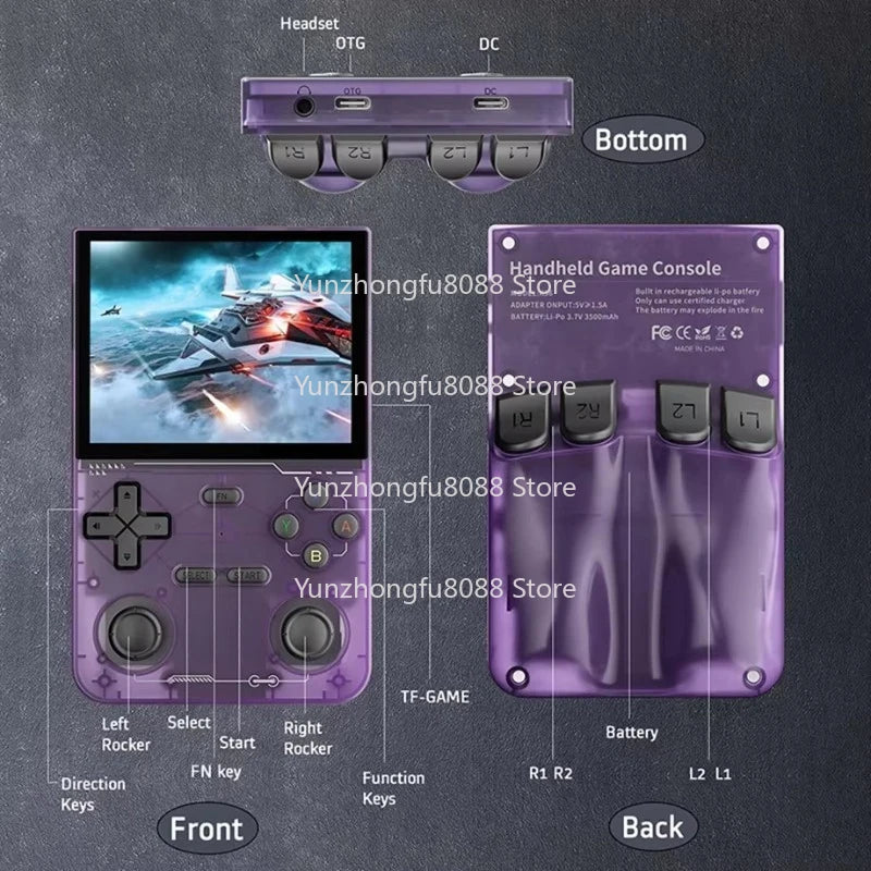 L K36 Handheld Game Console 3.5 Inch Screen Linux System 64g 15000 Game Classic Portable Retro R36S Handheld Game Console