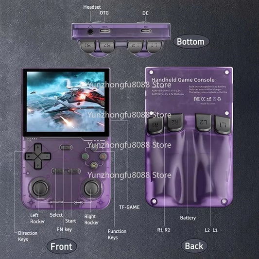 L K36 Handheld Game Console 3.5 Inch Screen Linux System 64g 15000 Game Classic Portable Retro R36S Handheld Game Console