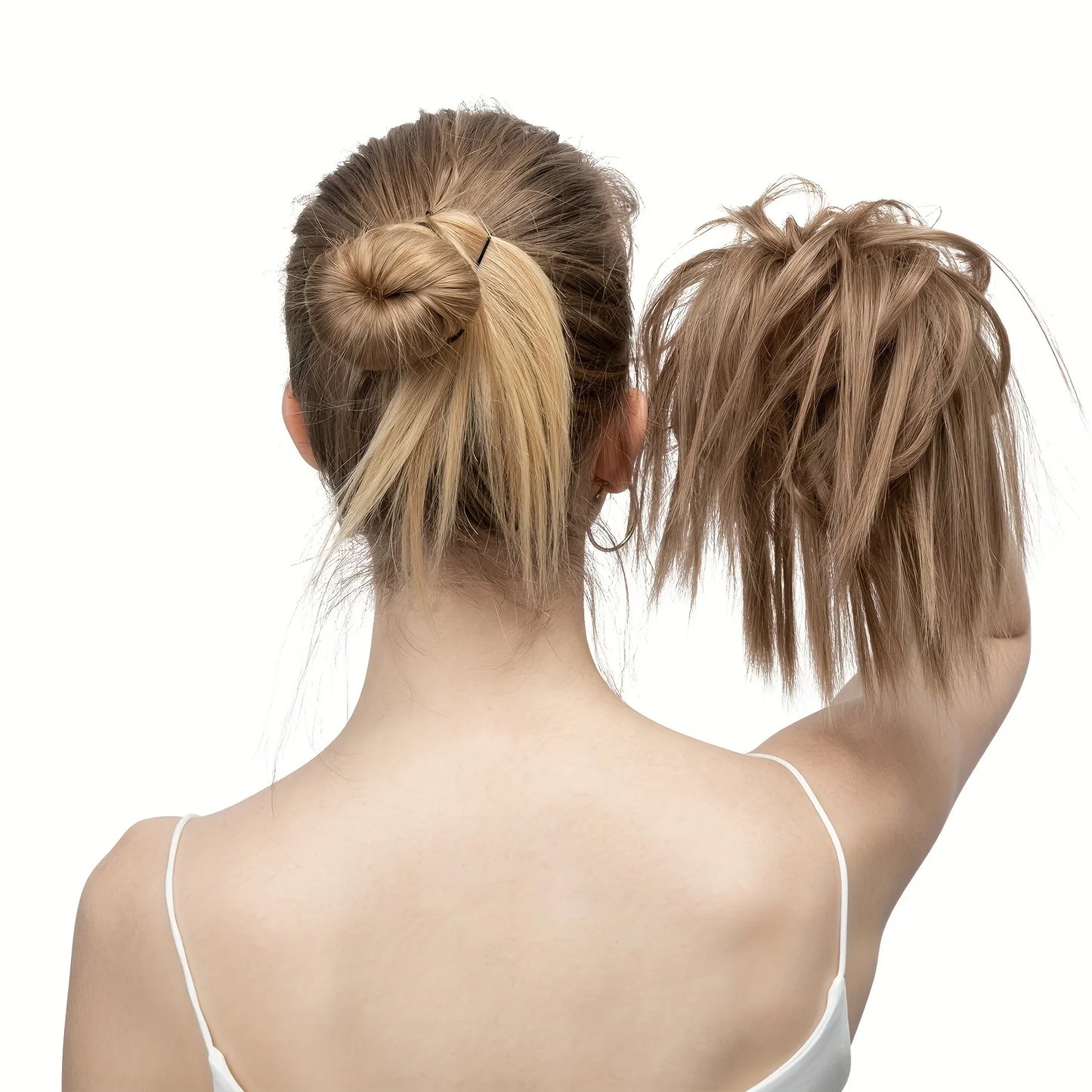 Synthetic Messy Bun Hair Donut,Curly Scrunchie Hair Bun,Synthetic Fiber Hair Extensions for Women,Messy Bun Maker for Quick&Easy