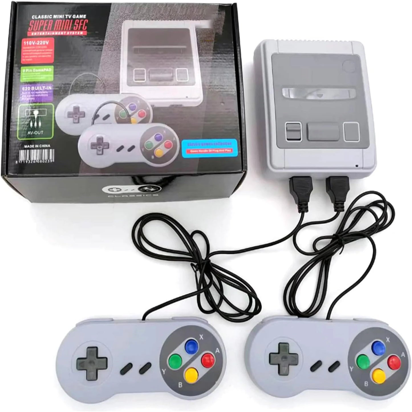 2025 Retro Game Console, Mini Video Game System, Built-in 620 Classic Games, Plug-and-Play TV Game Console with AV Output Port