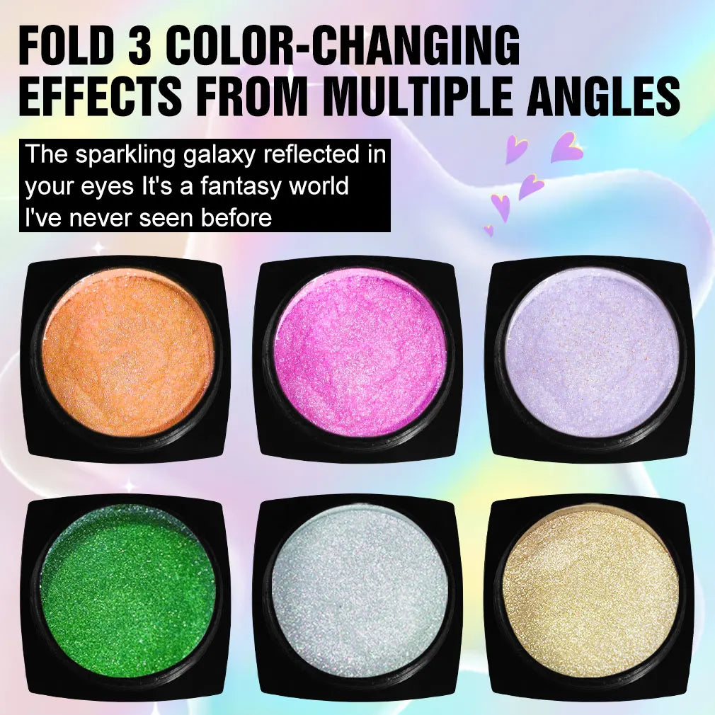"Chameleon Multichrome Eyeshadow - Color Shifting Pressed Pigment for Metallic & Holographic Makeup"