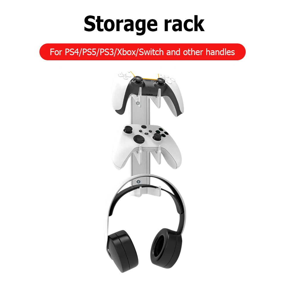Transparent Game Controller Bracket Mount Universal Wall Mounted Gamepad Headset Stand Space Saving Storage Rack for PS4/Xbox