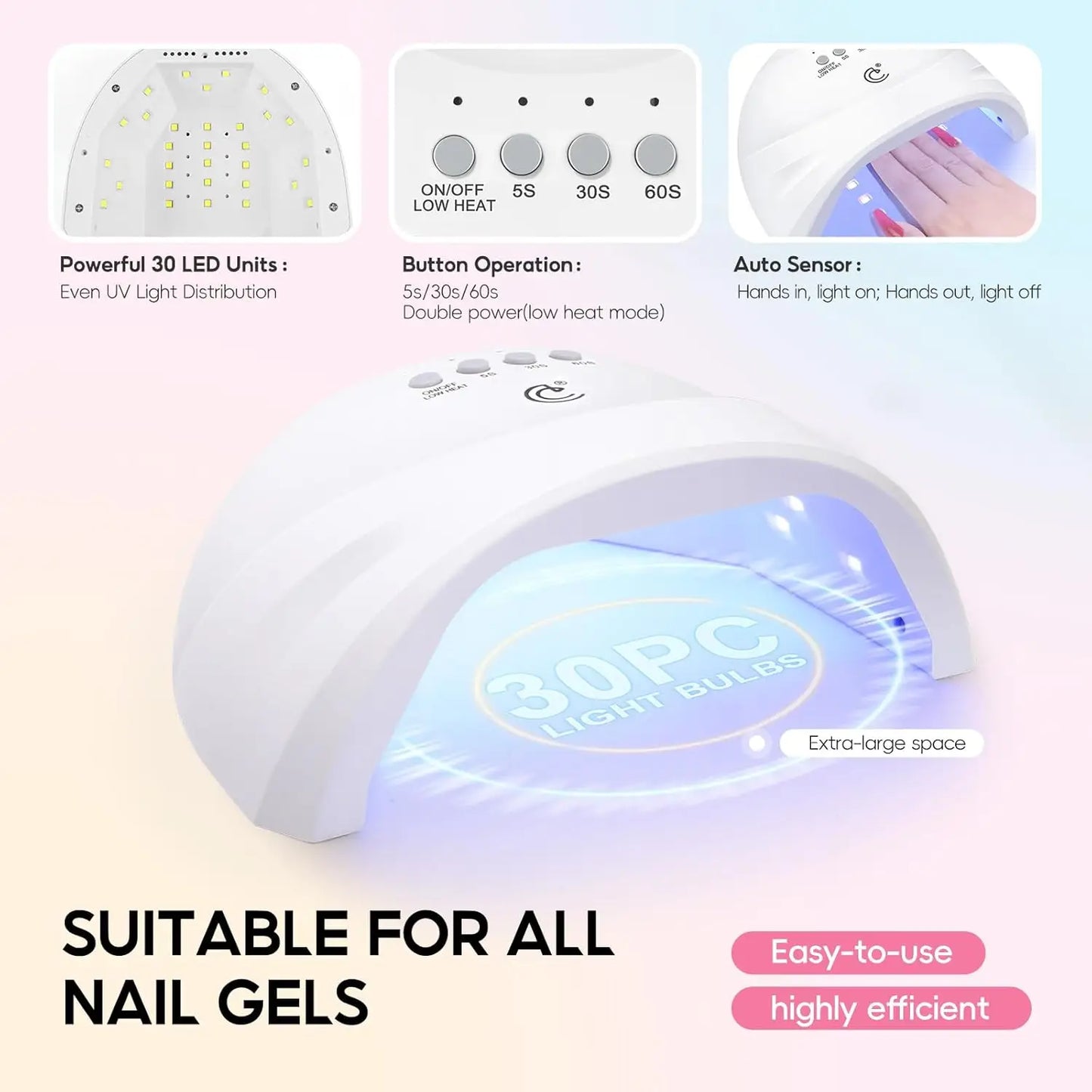 Complete Acrylic Nail Kit with UV Light, Drill, 24 Colors Powder and Gel Polish for Beginners DIY Manicure