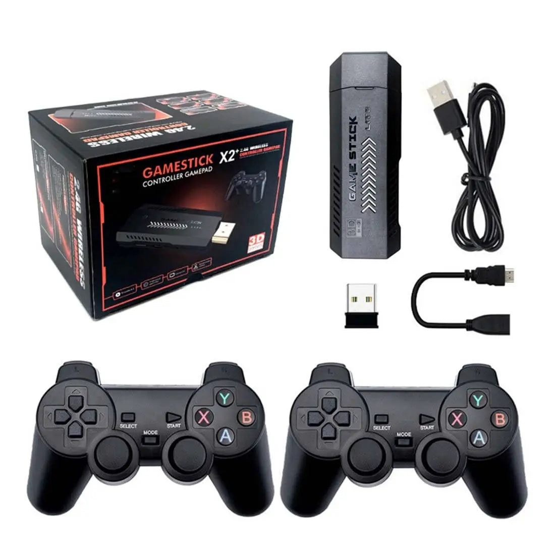 X2 Retro Game 64GB 4K HD Home Video Game Console with Dual Wireless Controllers HDMI Output 20000+  Games