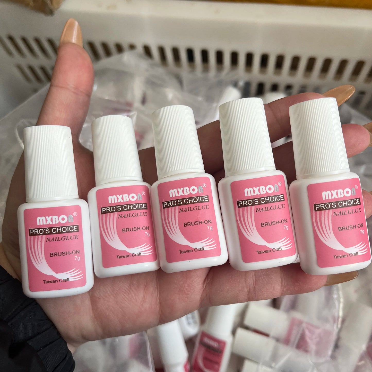 5pcs 7g Nail Glue for Press-Ons & Acrylic False Nails Super Strong Clear Waterproof Gel Long-Lasting Easy Application Nail Tools