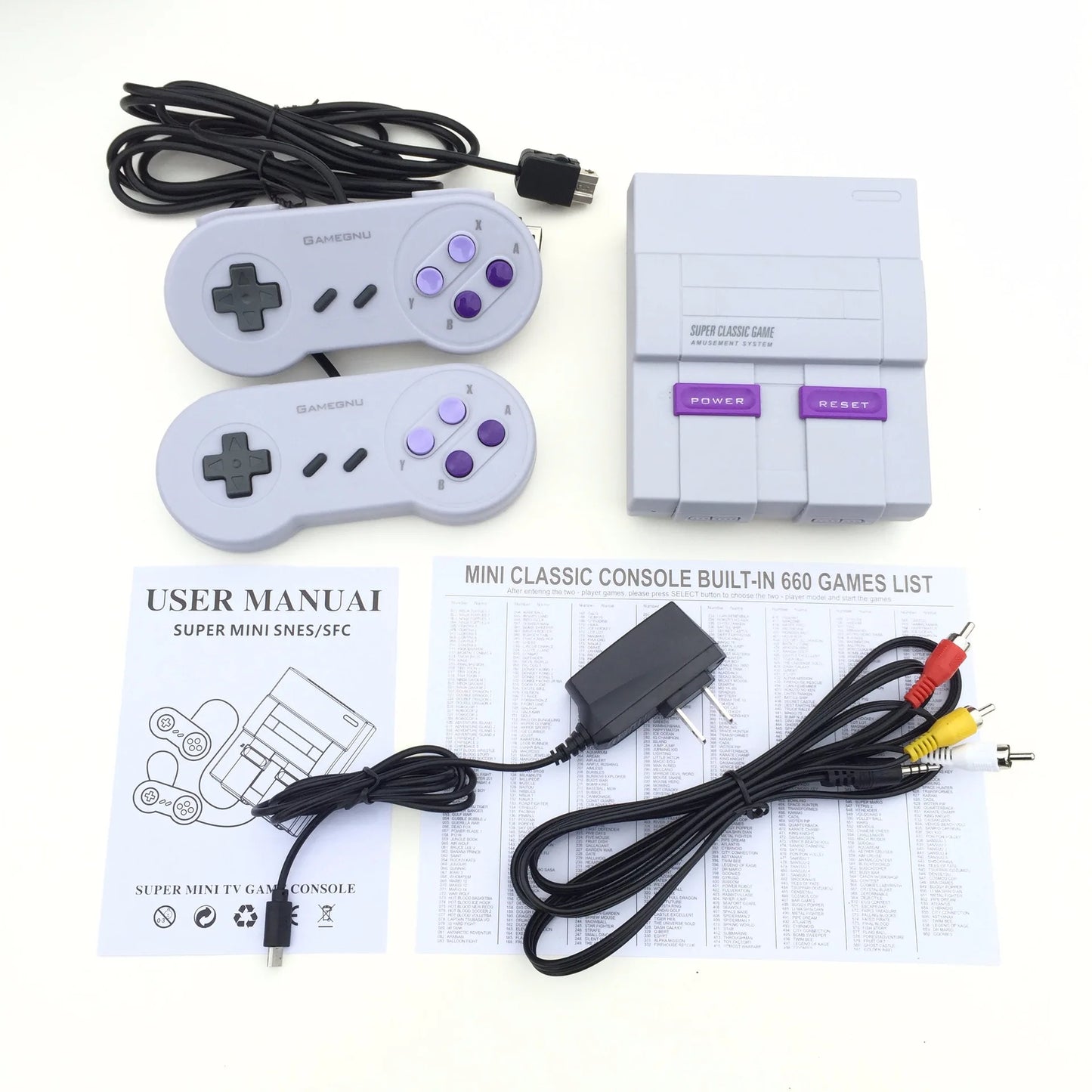 Super Classic MINI SFC TV Handheld Mini Portable Game Players Consoles Entertainment System For NES SNES Games Console（660 Game）