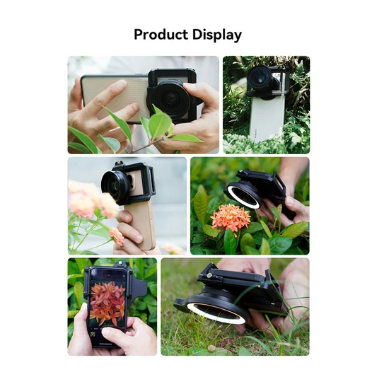 ABGN 10-20X Zoom Macro Lens With LED Fill Light Universal Clamp HD Camera Lens Kit For Iphone Smartphones