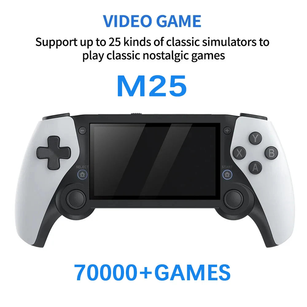 Handheld Game 4.3 HD Screen 256G 70000+ Games Dual console Player Retro Portable Video Game For psp ps1 n64 dream cast White M25