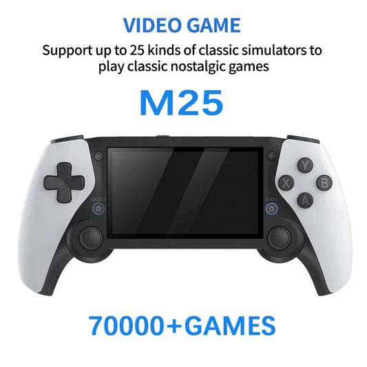 Handheld Game 4.3 HD Screen 256G 70000+ Games Dual console Player Retro Portable Video Game For psp ps1 n64 dream cast White M25