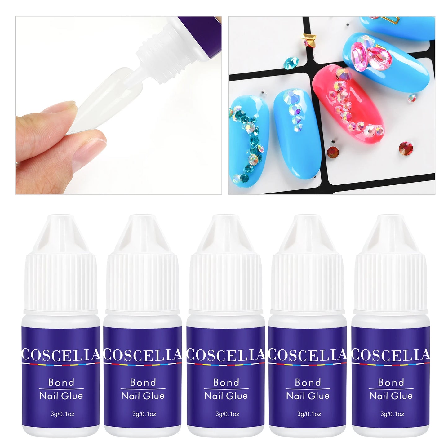 7g Super Strong Nail Glue For False Nail Tips, Acrylic Nails,Press On Nails,Fake Nails Art Decoration Lasting Adhesion