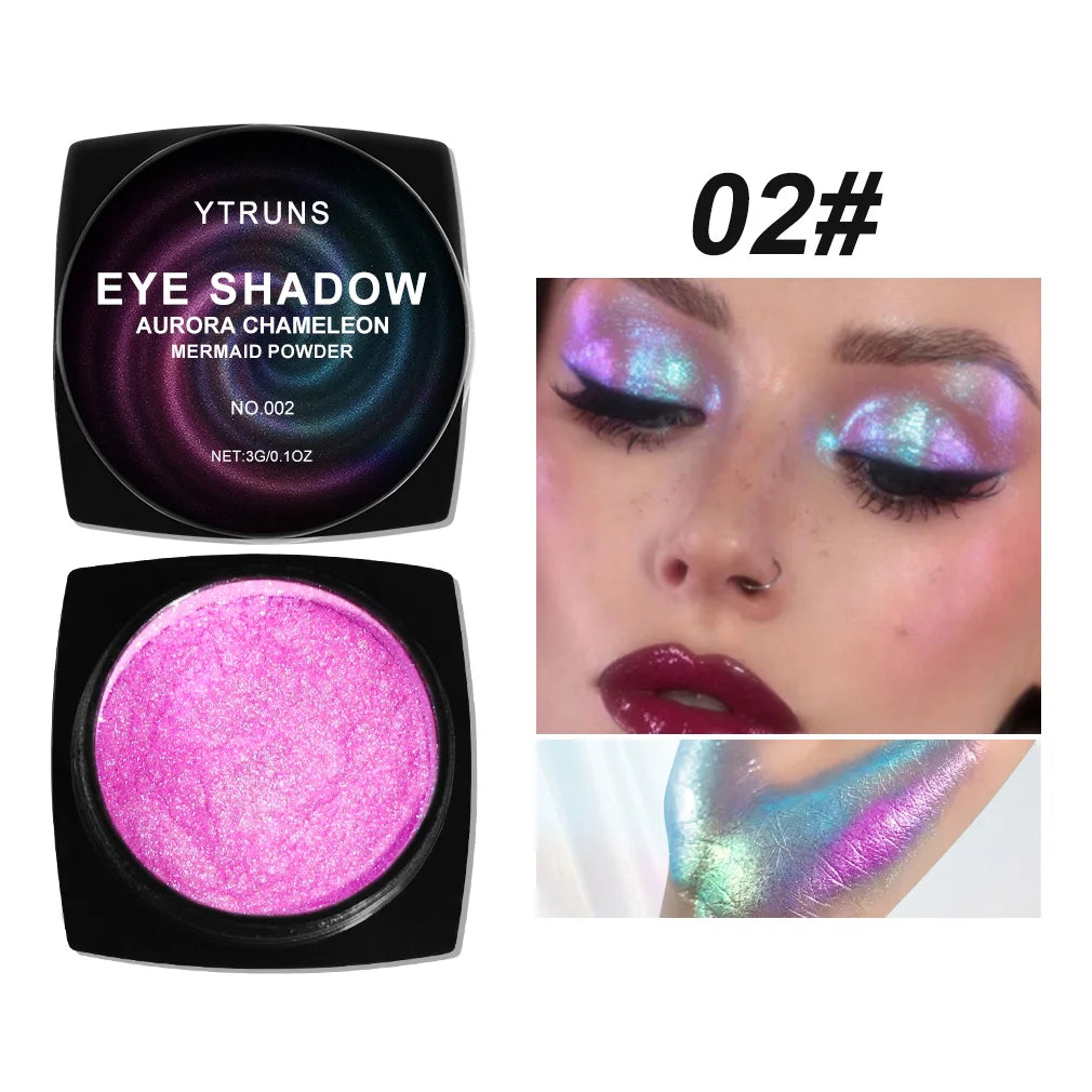 "Chameleon Multichrome Eyeshadow - Color Shifting Pressed Pigment for Metallic & Holographic Makeup"