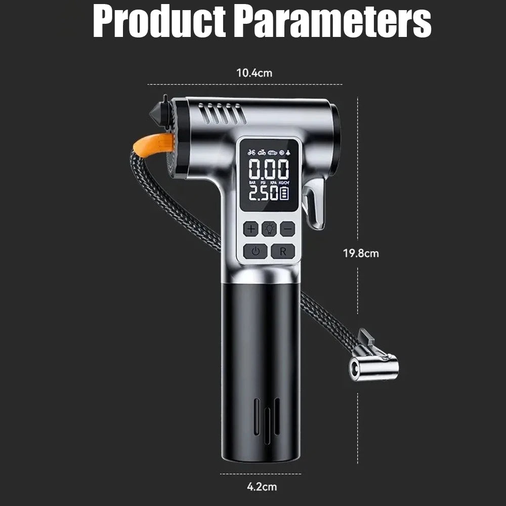 Portable Car Air Pump Electric Tire Inflator Wireless Air Compressor Portable Air Injector for Tyre Bike Motorcycle Ball