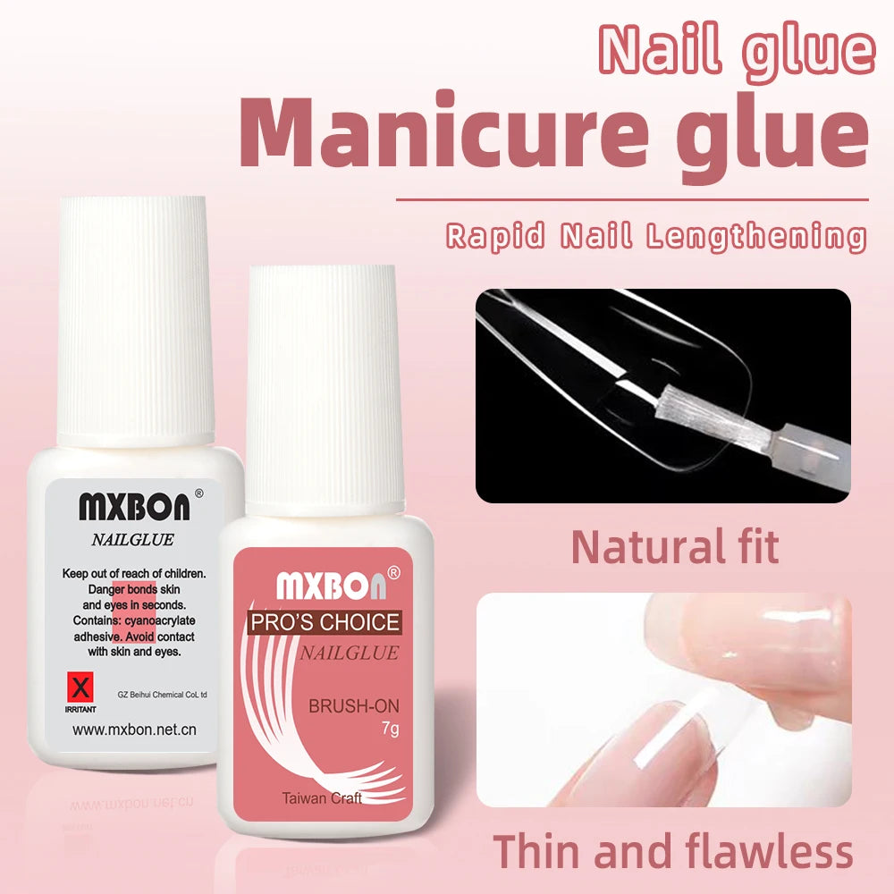 1Bottle Quick Dry Nail Glue 7/8g False Super-Strong Nail &Nail Rhinestones Glue With Brush Professional Acrylic Manicure Glue #*