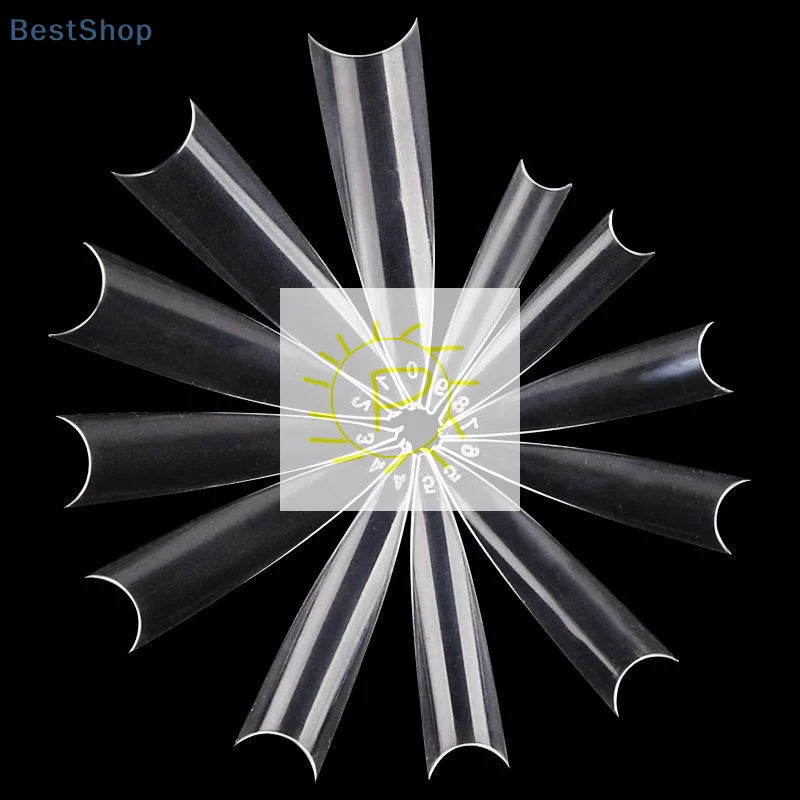 600pcs Stiletto False Nails Press On Acrylic Nail French Half Cover Gel Tips Fake Tips Manicure Supplies DIY Extension Tools