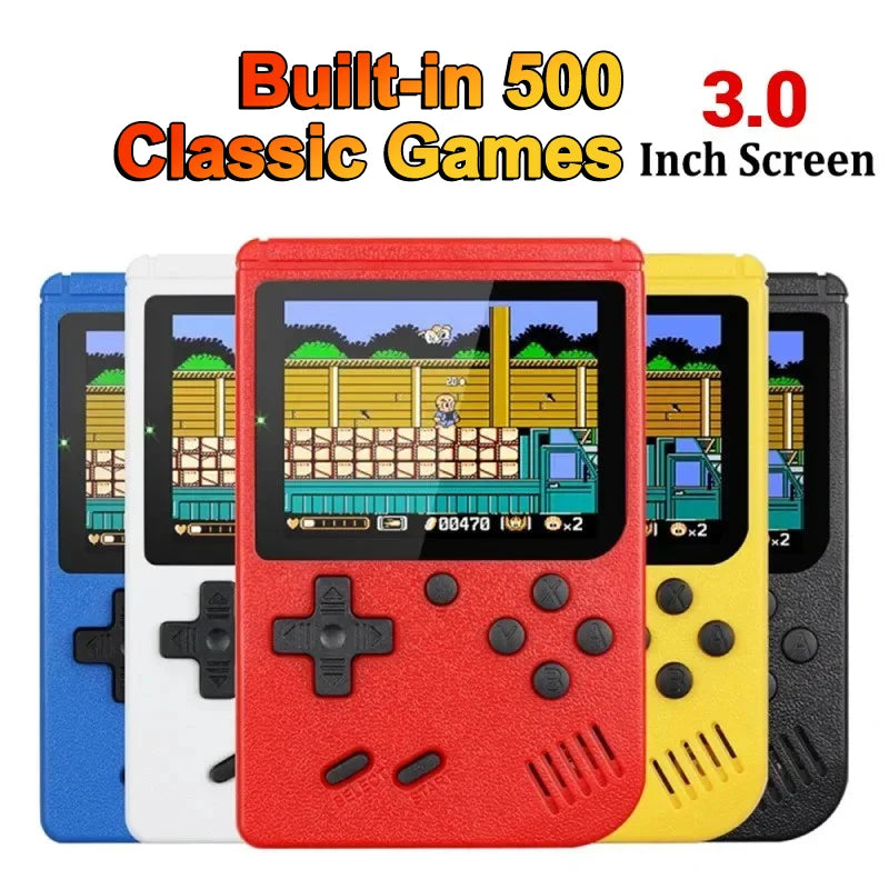 Portable Retro Mini Video Game Console 8-Bit Handheld Game Player Built-in 500 Games AV Out Game Console Valentine's Day Gift