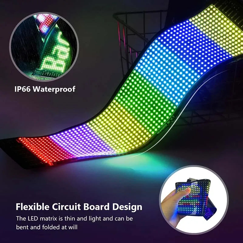 Truck LED Matrix Pixel Panel Display Screen Flexible RGB USB 5V Car Pattern Graffiti Text Projector Animation Shop Reminder Bar