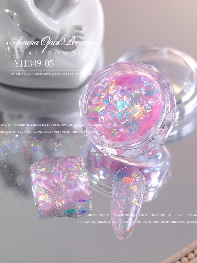 Sparkly Chameleon Nail Opal Flakes Magic Mirror Aurora Thick Nail Sequins Pigment Eye shadow Colorshift Mermaid Nail Chrome Dust