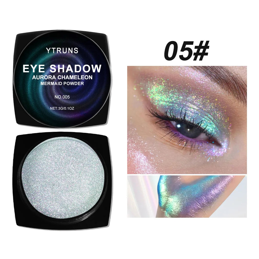 "Chameleon Multichrome Eyeshadow - Color Shifting Pressed Pigment for Metallic & Holographic Makeup"