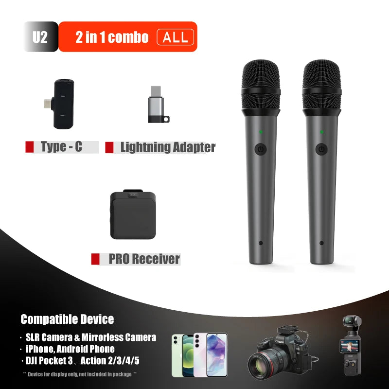 NUNAVO wireless microphone Interview professional microfeono Mic Handle broadcast microphone handheld for iphone smart phone