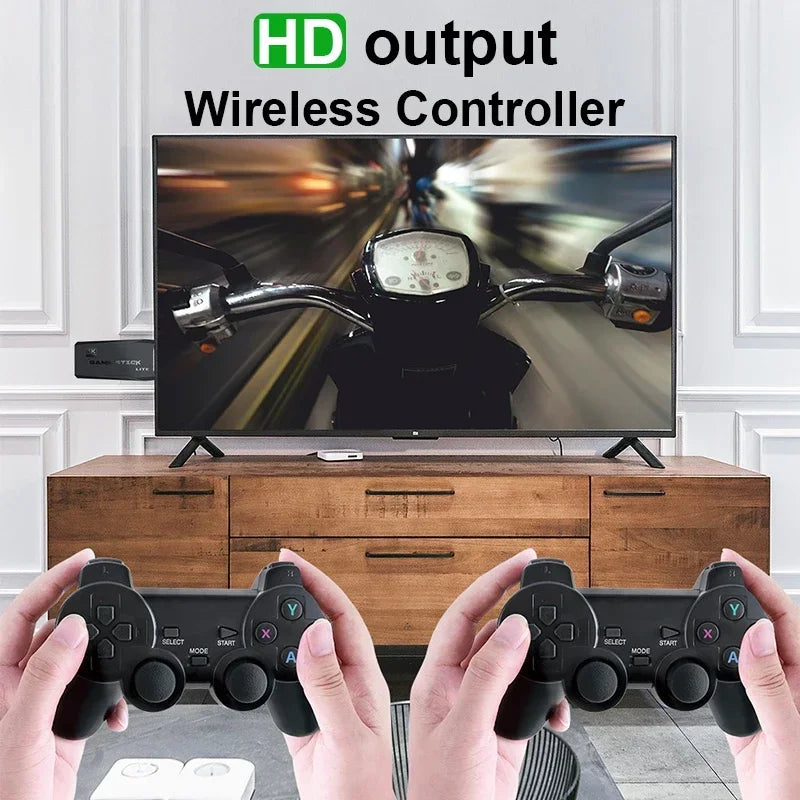 HD Video Game Console Built-in 20000 Retro Games TV Stick 2.4G Wireless Dual Controller Supports PS1/GBA Children Birthday Gift