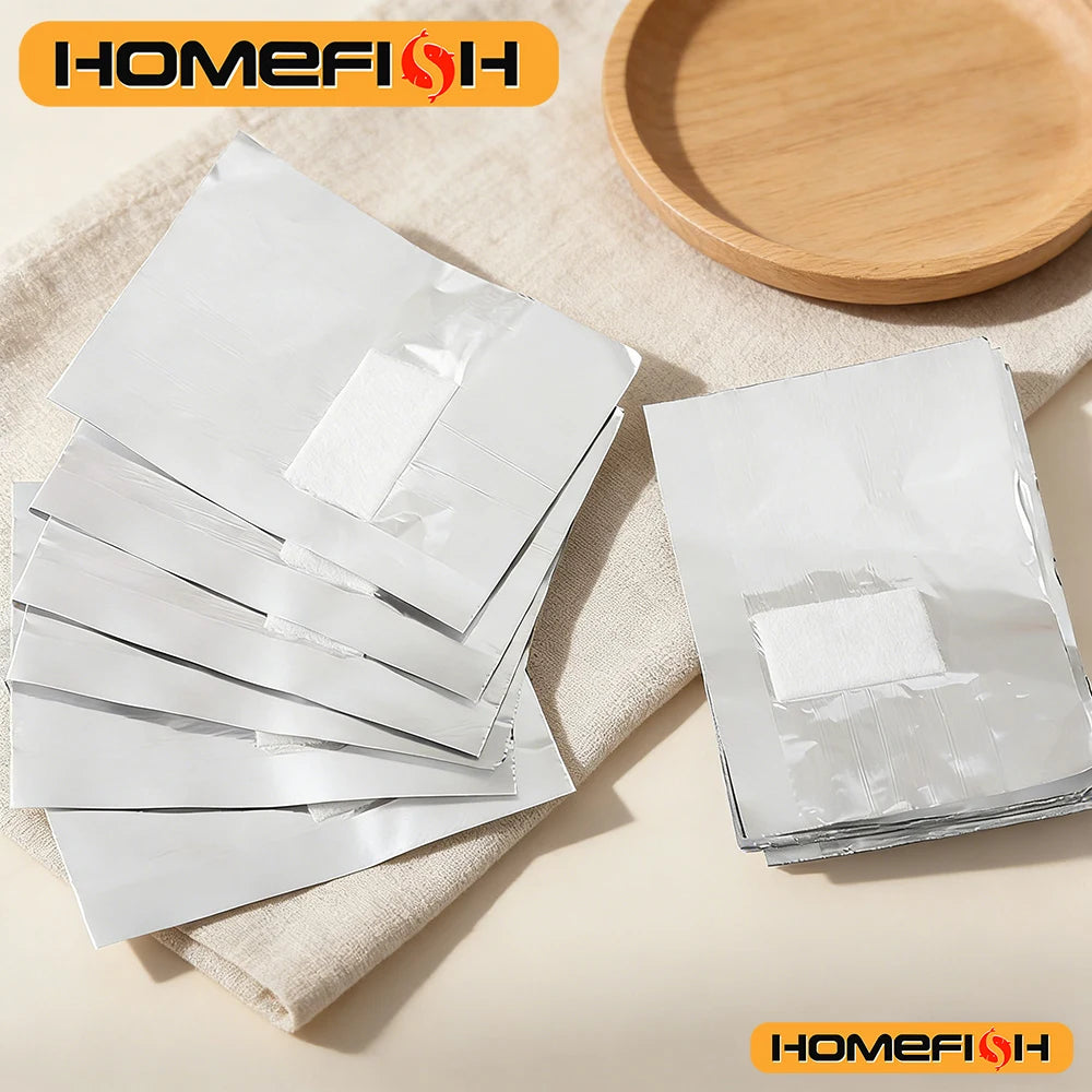 50/100pcs Remover Aluminum Foil Nail Wraps For Soak Off Acrylic Gel Polish Professional Cleaning With Cotton Pad Manicure Tools