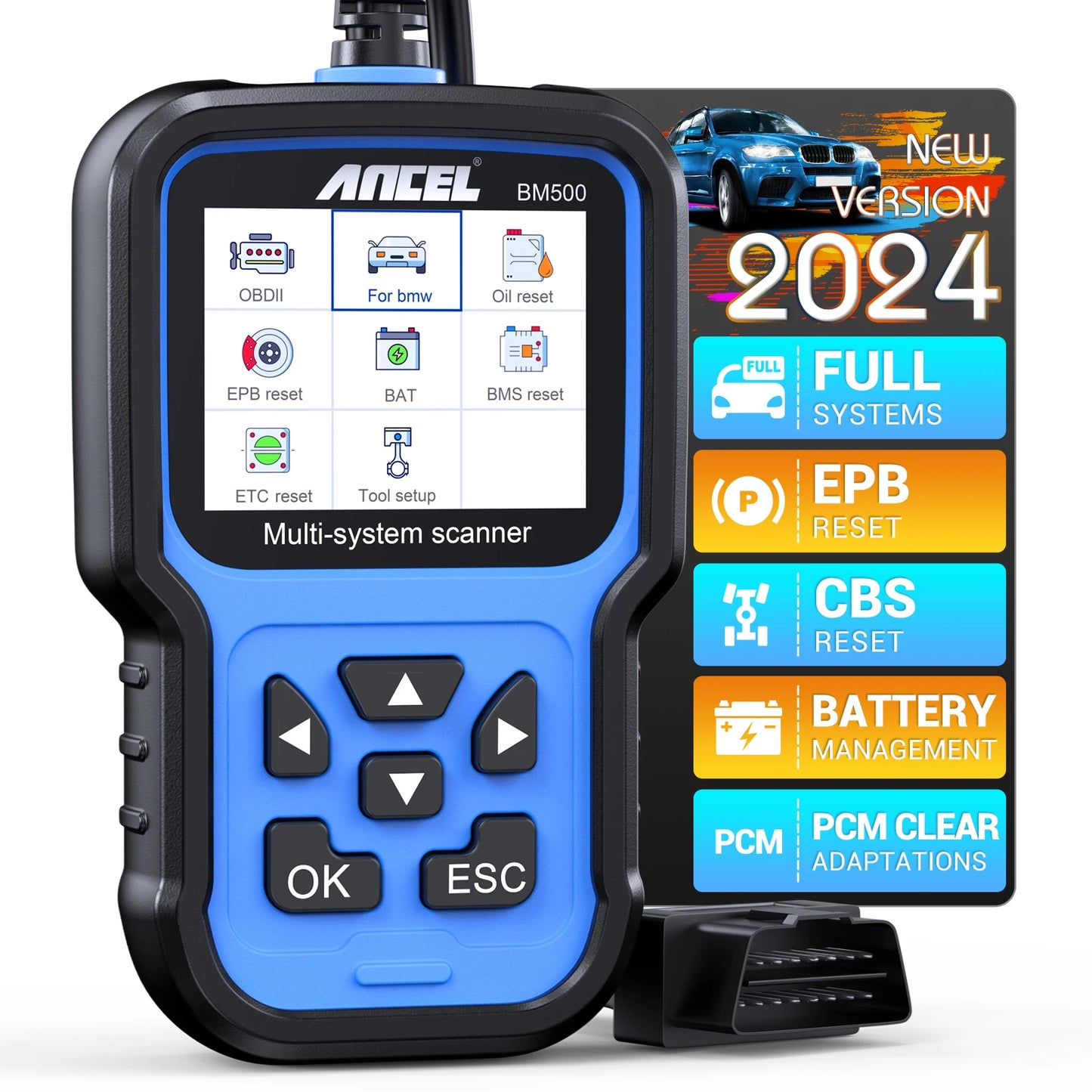 ANCEL BM500 OBD2 Scanner Airbag EPB SAS CBS Reset Full System OBD 2 Diagnostic for BMW Car Diagnostic Tool