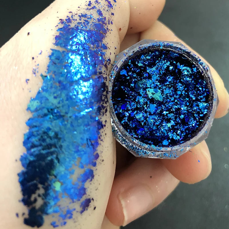 Sparkly Chameleon Nail Opal Flakes Magic Mirror Aurora Thick Nail Sequins Pigment Eye shadow Colorshift Mermaid Nail Chrome Dust