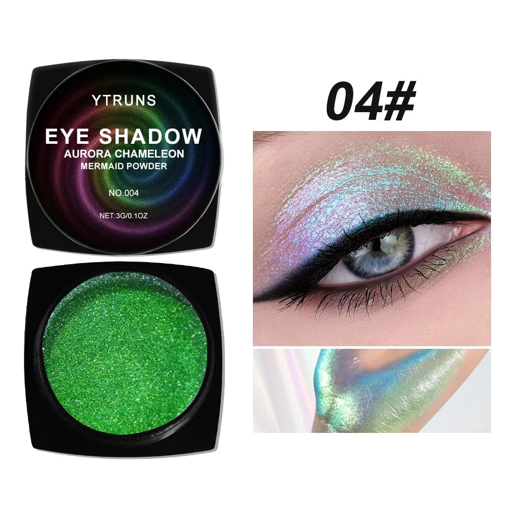 "Chameleon Multichrome Eyeshadow - Color Shifting Pressed Pigment for Metallic & Holographic Makeup"