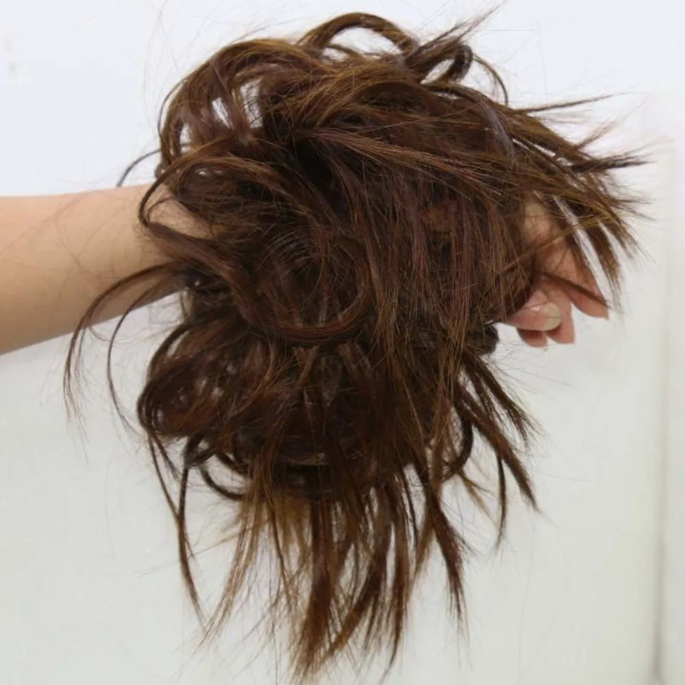 Synthetic Messy Hair Bun Updo Extensions Adjustable Size Ponytail Hairpieces With Elastic Rubber Band Hair Extensions Scrunchies