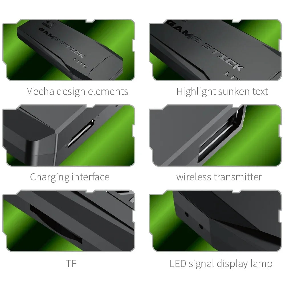 HD Video Game Console Built-in 20000 Retro Games TV Stick 2.4G Wireless Dual Controller Supports PS1/GBA Children Birthday Gift