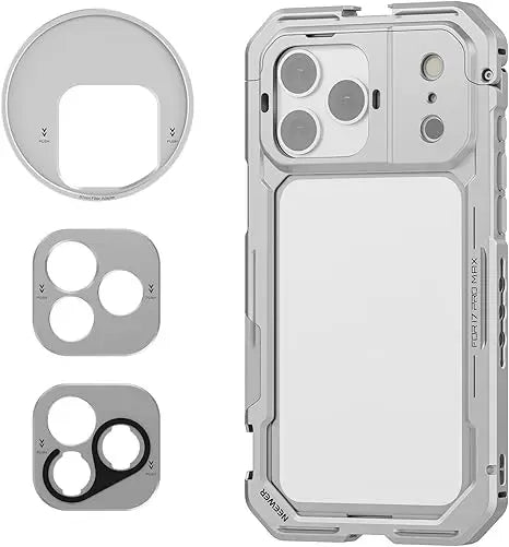 NEEWER Phone Cage for iPhone 17 Pro/Pro Max Quick Release Video Rig Stabilizer with 67mm Filter Ring Accessory