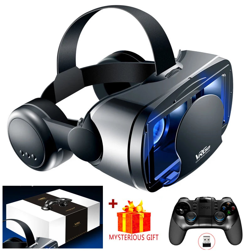 VRG Pro Virtual Reality VR Glasses Headset Devices Viar 3D Helmet Goggles Lenses Smart For Smartphone Cell Phone Mobile Game Set
