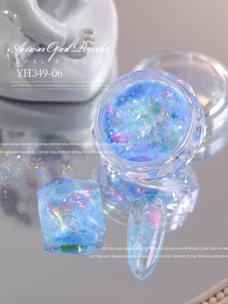 Sparkly Chameleon Nail Opal Flakes Magic Mirror Aurora Thick Nail Sequins Pigment Eye shadow Colorshift Mermaid Nail Chrome Dust