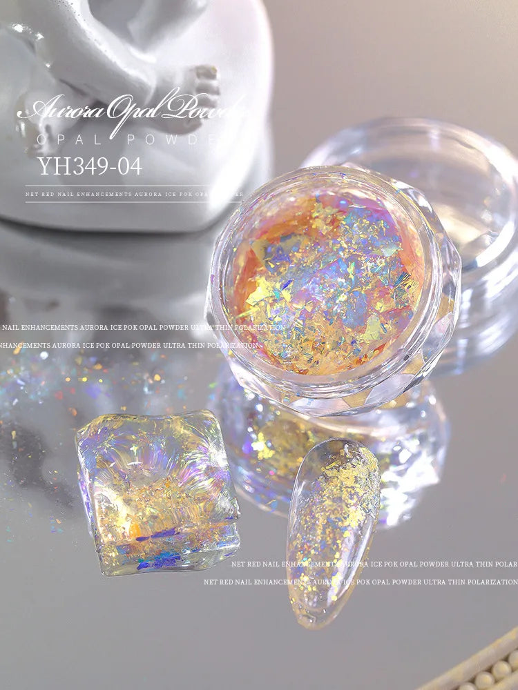 Sparkly Chameleon Nail Opal Flakes Magic Mirror Aurora Thick Nail Sequins Pigment Eye shadow Colorshift Mermaid Nail Chrome Dust
