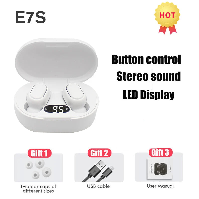 E7S TWS Fone Bluetooth Earphones 5.2 Wireless Headphones Noise Cancelling Earbuds with Mic Wireless Bluetooth Headset