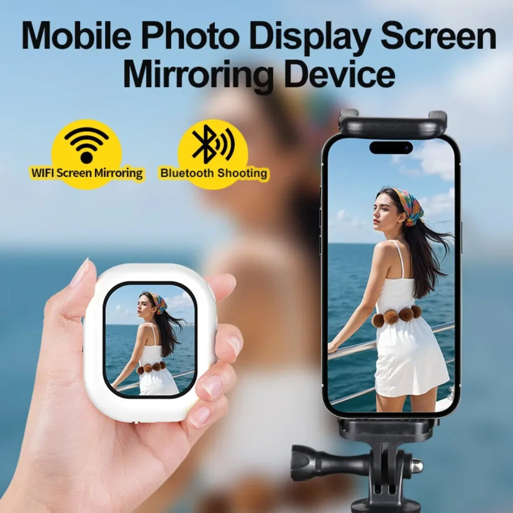 Mini Screen Photo Selfie Kit Magnetic Monitor Vlog for IPhone 17 16 15 Pro Max Phone Rear Lens Camera Controller Photography T3