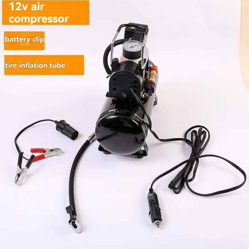 Car mounted air pump 12V/220V 2.5L/4L portable tire inflator electric motorcycle air pump small air compressor