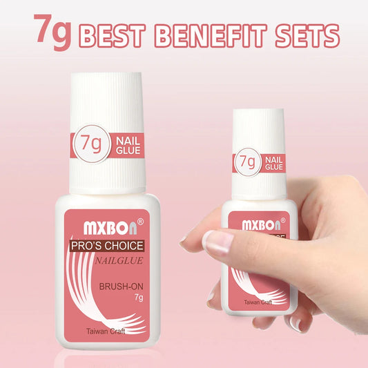 1Bottle Quick Dry Nail Glue 7/8g False Super-Strong Nail &Nail Rhinestones Glue With Brush Professional Acrylic Manicure Glue #*