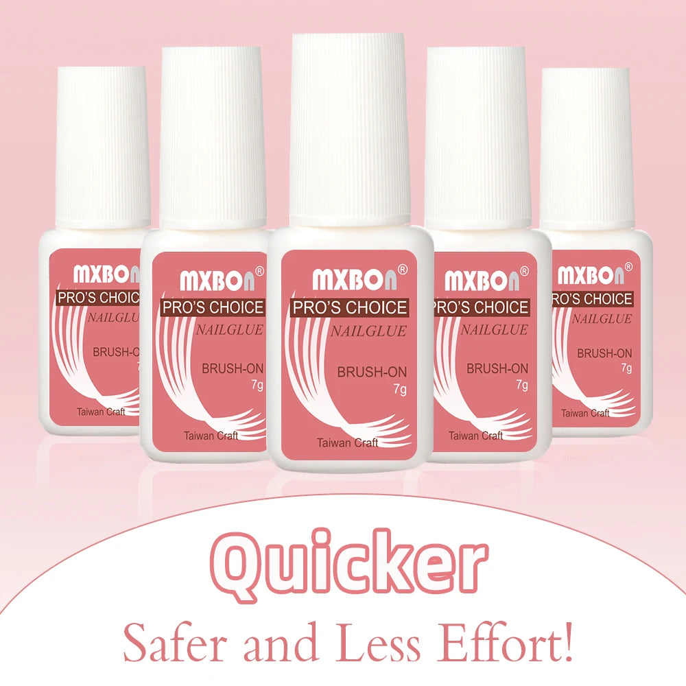 5pcs 7g Nail Glue for Press-Ons & Acrylic False Nails Super Strong Clear Waterproof Gel Long-Lasting Easy Application Nail Tools
