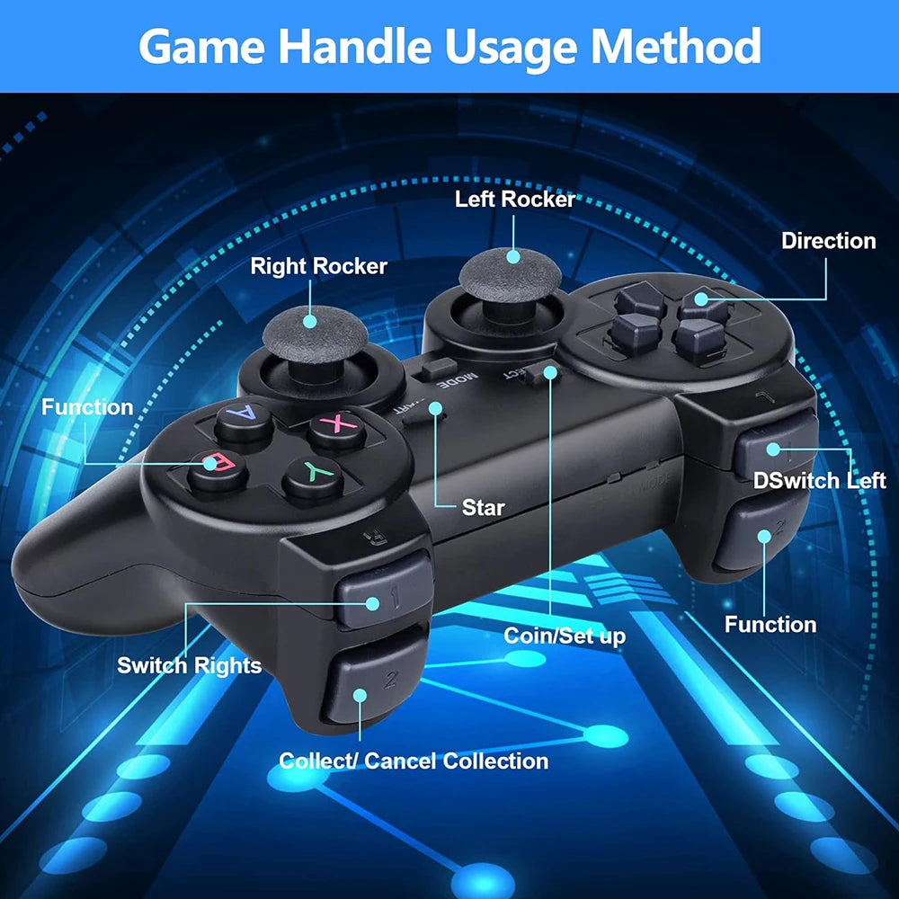 X2 Retro Game 64GB 4K HD Home Video Game Console with Dual Wireless Controllers HDMI Output 20000+  Games