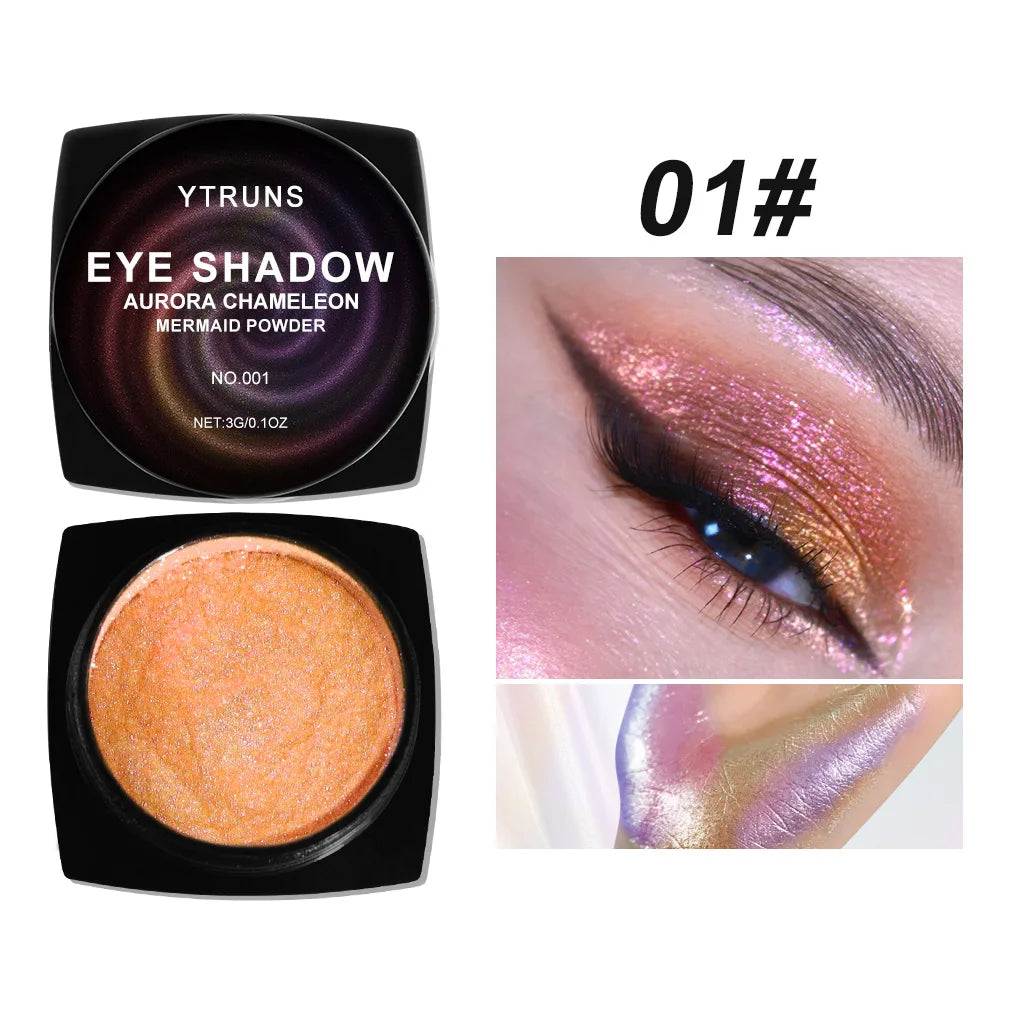 "Chameleon Multichrome Eyeshadow - Color Shifting Pressed Pigment for Metallic & Holographic Makeup"