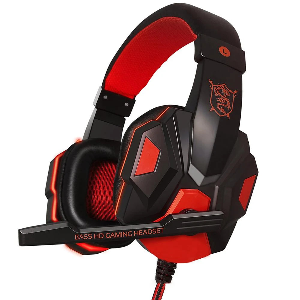 Wired Gaming Headphones With LED Light Noise-cancelling Gamer Headset With Microphone for PC Computer Laptop For PS4 PS5 Xbox