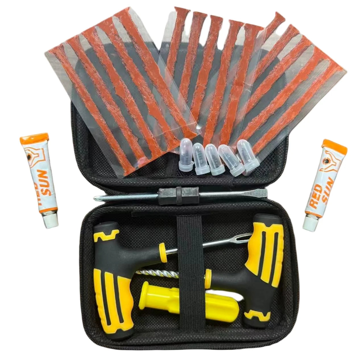 Universal Emergency Plug Flat Tire Repair Kit to Fix Punctures,Professional Heavy Duty Motorcycle Emergency Tool Car Accessories