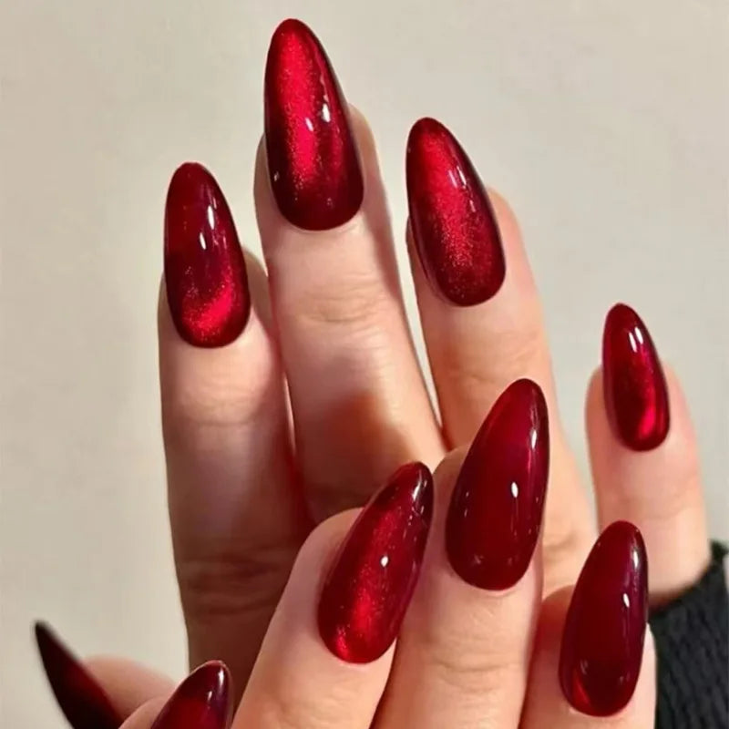 24Pcs White Almond False Nails Full Cover Nail Tips Simple Solid Color Wearable Press on Nails Short Round Head Fake Nails Set