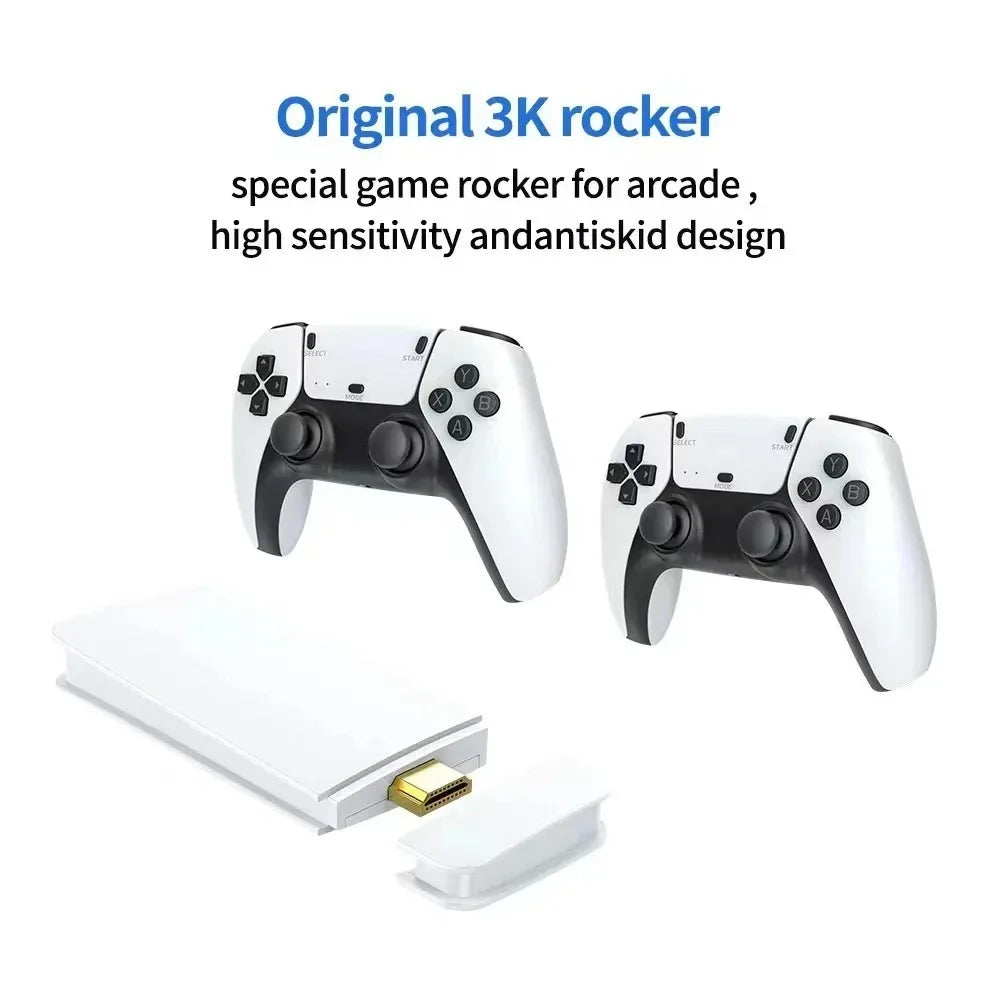 New M15 4K Game Stick  Retro Video Game Console Support 2 Player Built in 30000 Games Wireless Gamepads Video Game Controller